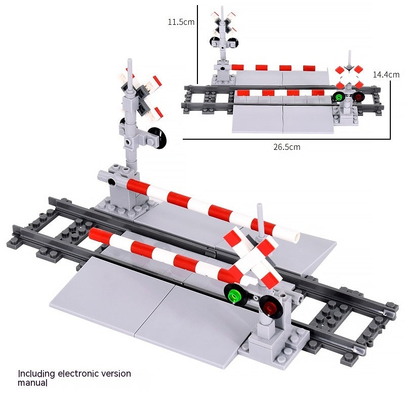 City Series Train Rail Aisle Track Lift Rod zusammen gebaut Baustein Spielzeug