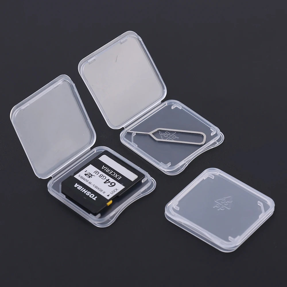 1/10Pcs Transparent Storage Boxes SD Memory Card Case Clear Plastic Case Holder Protector Prevent Dirt Memory Card Storage Boxes