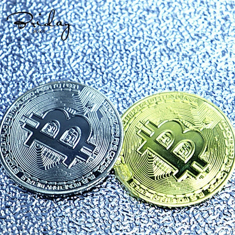 Collectible Art Collection Gift Bitcoin Coin Gold Plated  Commemorative Metal Antique Imitation Coins Collectibles