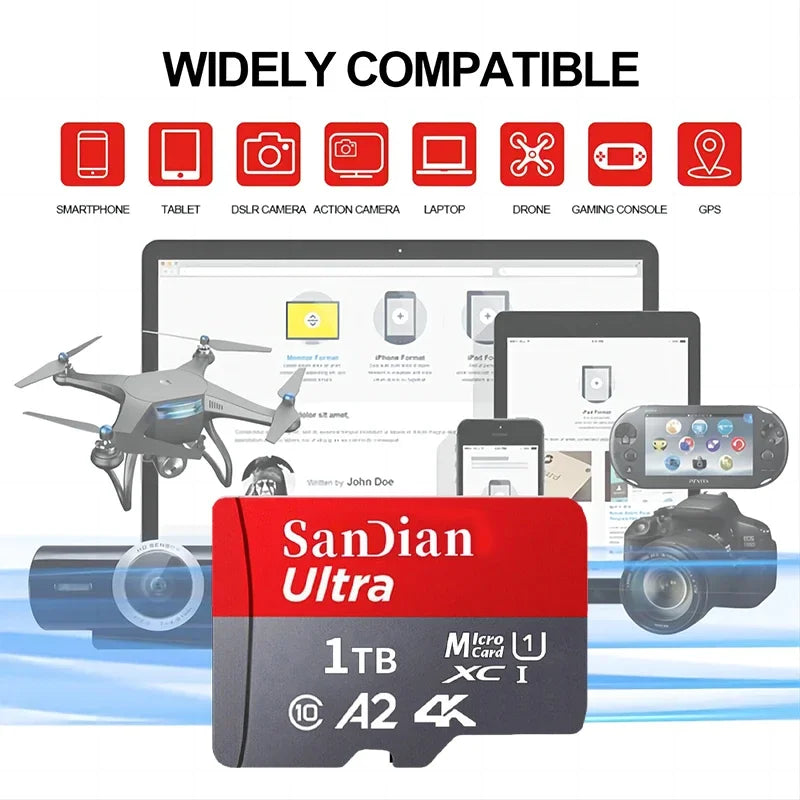 High Speed SD Card 1TB Original Micro TF/SD Card 512GB Large Capacity Memory Card 256GB Mini Flash Card for Phone/PC/Desktop/Mac