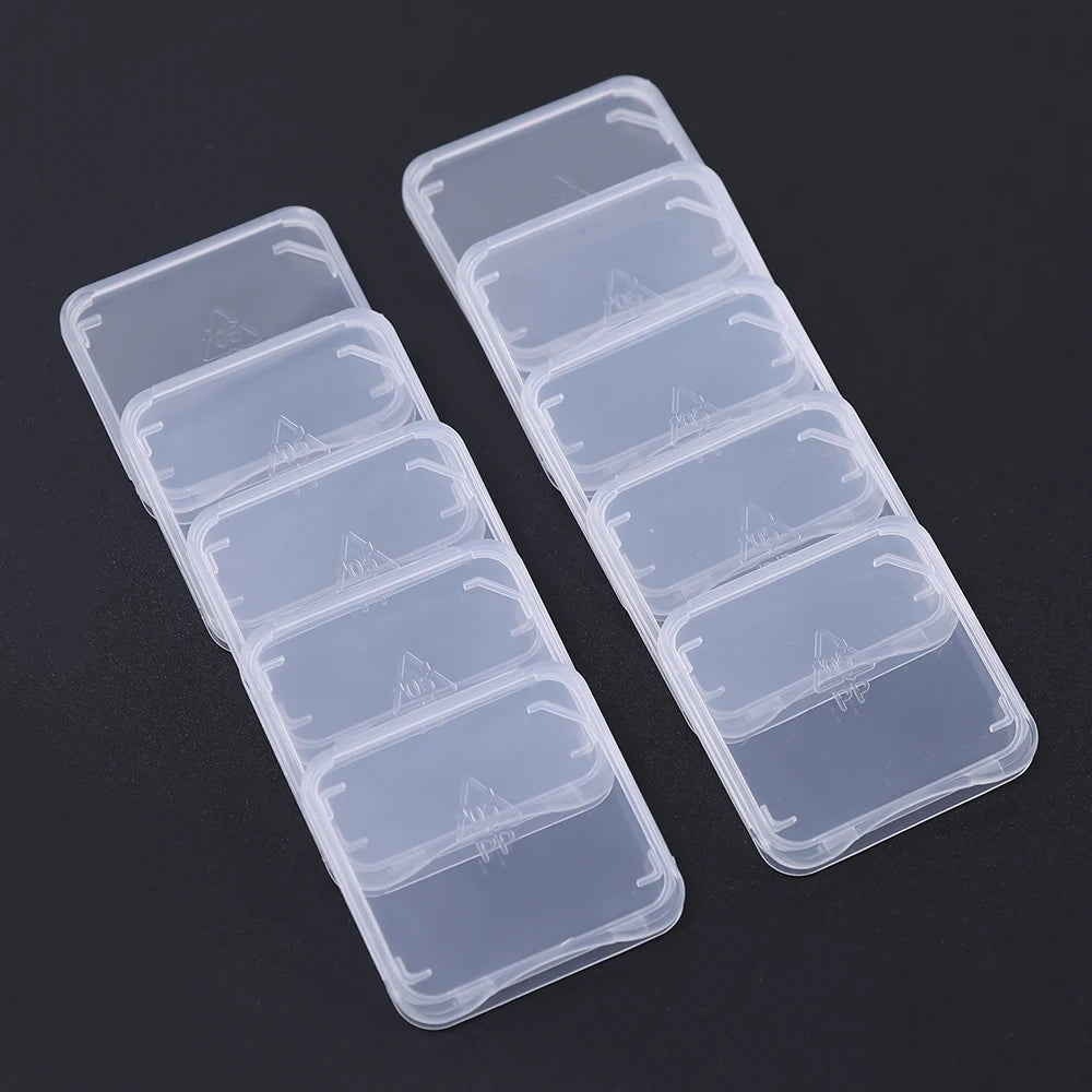 1/10Pcs Transparent Storage Boxes SD Memory Card Case Clear Plastic Case Holder Protector Prevent Dirt Memory Card Storage Boxes