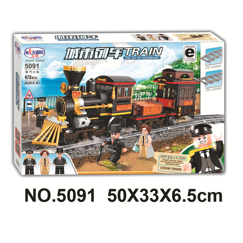 DIY Self-assembled Building Blocks Train Train Toy