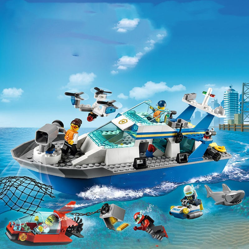 Ocean Adventure Giant Ship Base Kinder zusammen gebaut Bausteine Schiffs spielzeug